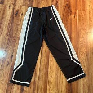 Vintage Men’s y2k Nike Black Track Pants Striped Ankle Zip